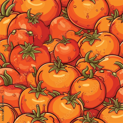 Seamless Colorful Tomato Pattern.

Seamless pattern of tomatos in colorful style. Add color to your digital project with our pattern!