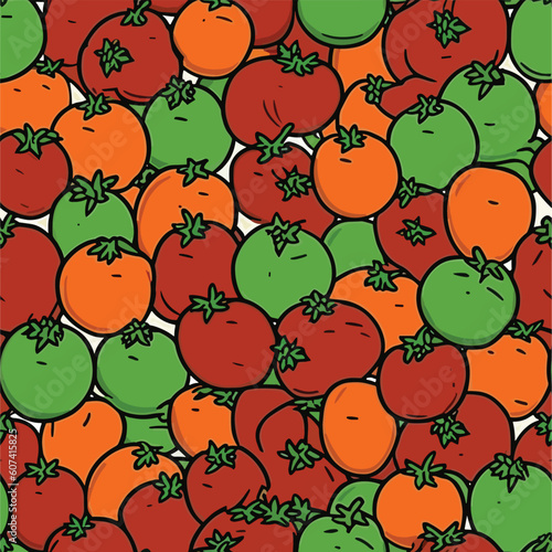 Seamless Colorful Tomato Pattern.

Seamless pattern of tomatos in colorful style. Add color to your digital project with our pattern!