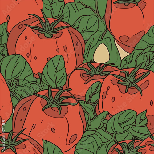 Seamless Colorful Tomato Pattern.

Seamless pattern of tomatos in colorful style. Add color to your digital project with our pattern!