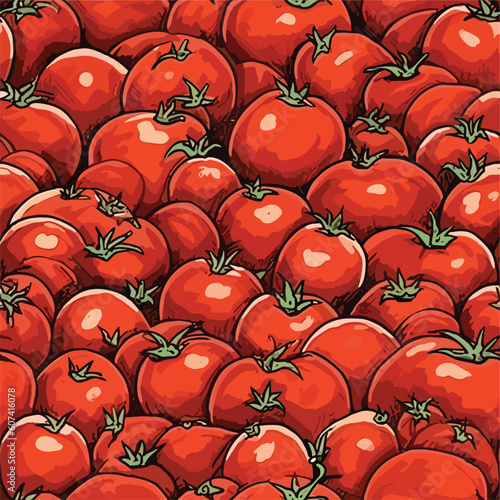Seamless Colorful Tomato Pattern.

Seamless pattern of tomatos in colorful style. Add color to your digital project with our pattern!