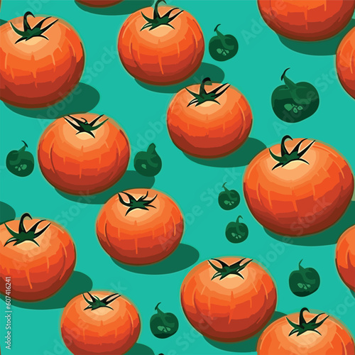 Seamless Colorful Tomato Pattern.

Seamless pattern of tomatos in colorful style. Add color to your digital project with our pattern!