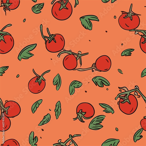 Seamless Colorful Tomato Pattern.

Seamless pattern of tomatos in colorful style. Add color to your digital project with our pattern!