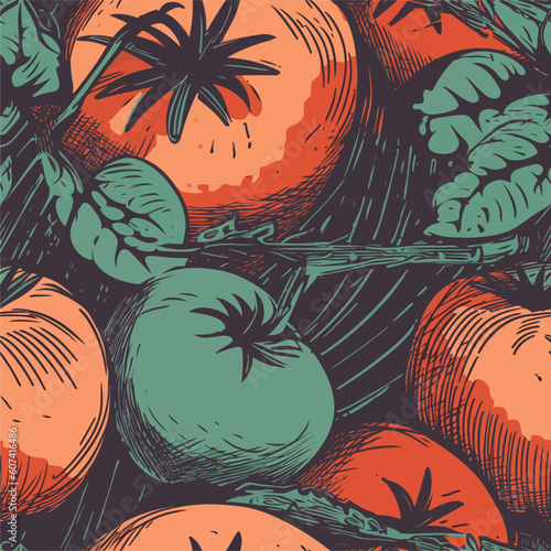 Seamless Colorful Tomato Pattern.

Seamless pattern of tomatos in colorful style. Add color to your digital project with our pattern!
