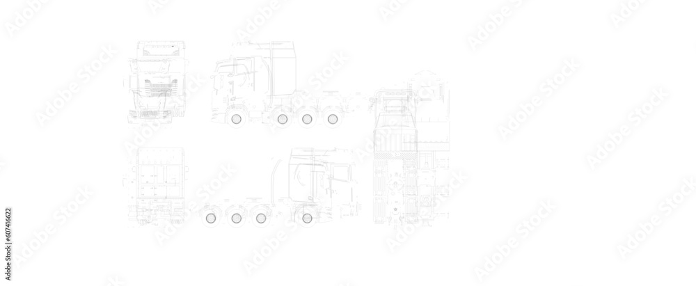 Vector illustration sketch of detailed truck trailer without tailgate