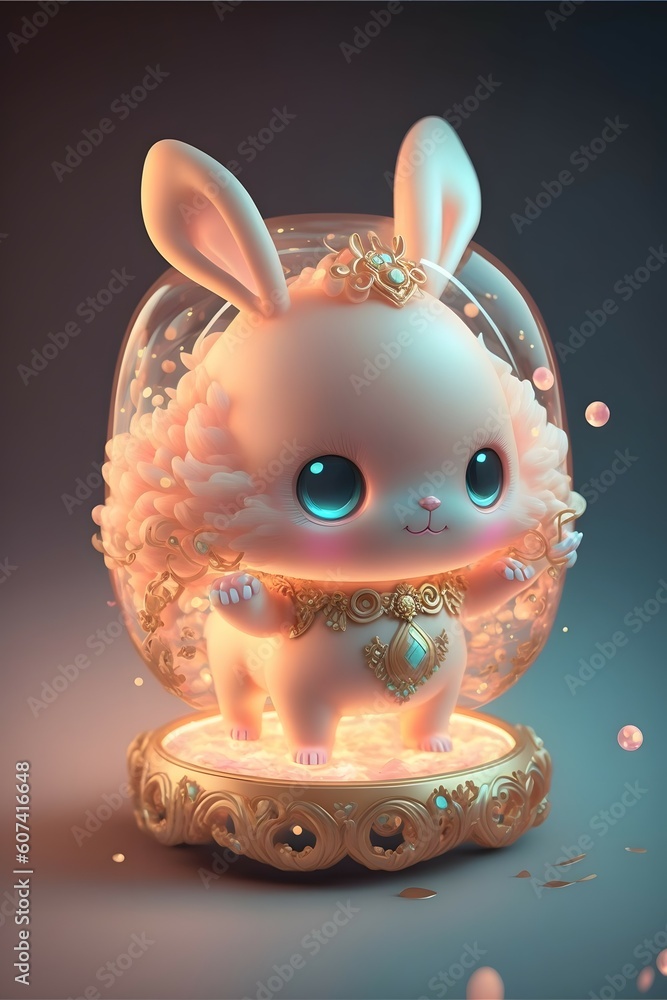Super gorgeous cute chibi Zodiac Rabbit, Pixar style, very cute Its ...