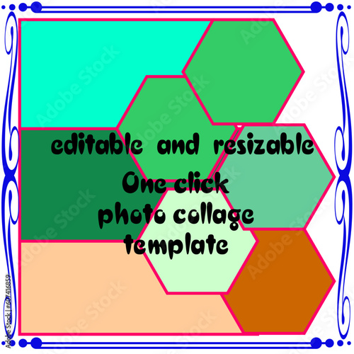 Photo Collage Template for school activities and social activities, Editable and resizable format.