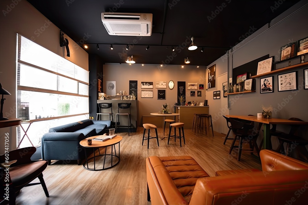 lofie interior, with modern and sleek furniture, and a touch of vintage, created with generative ai lofie interior, with modern and sleek furniture, and a touch of vintage, created with generative ai