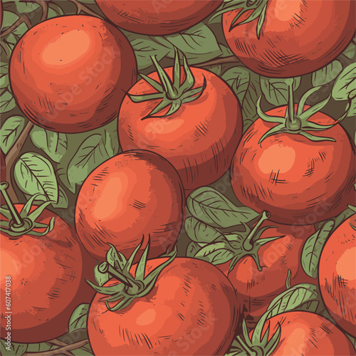 Seamless Colorful Tomato Pattern.

Seamless pattern of tomatos in colorful style. Add color to your digital project with our pattern!