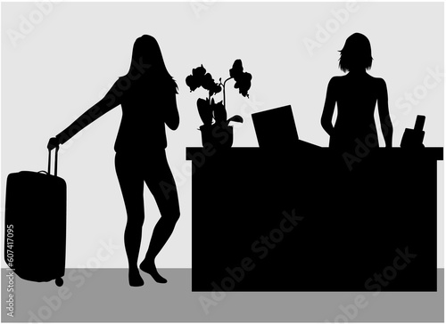 Hotel receptionist job vector illustration	