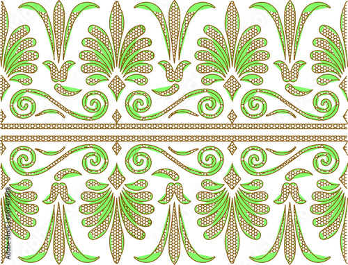 Vector sketch illustration of classical vintage floral decor painting element for art