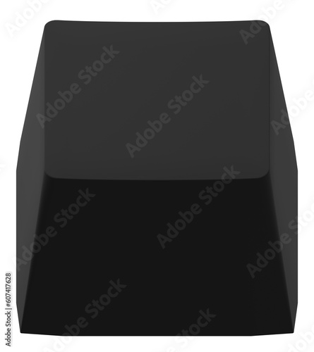 3d rendering of a black key cap isolated.