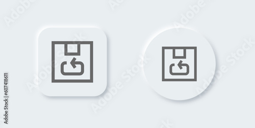 Inventory line icon in neomorphic design style. Logistic signs vector illustration.