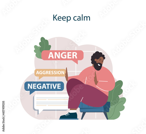 Keep calm with judgement at work. Employee dealing with pressure