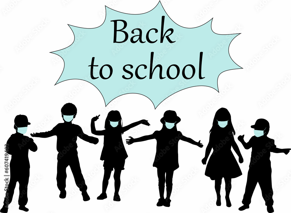 Back to school. Silhouette of a child Back to school. Silhouette of a child