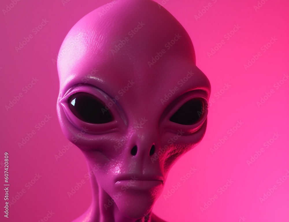 fiction science pink person fantasy face art portrait beautiful illustration alien. Generative AI. fiction science pink person fantasy face art portrait beautiful illustration alien. Generative AI.