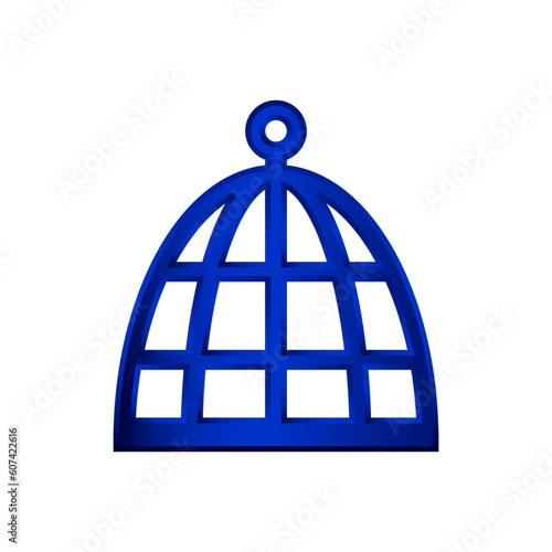 Bird cage icon on white.