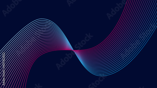 Abstract vector wave. Equalizer for music from smoothly moving lines. EPS 10.
