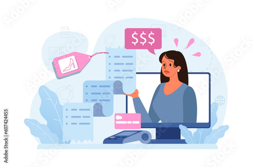 Pink tax concept. Gender based price discrimination. Higher price