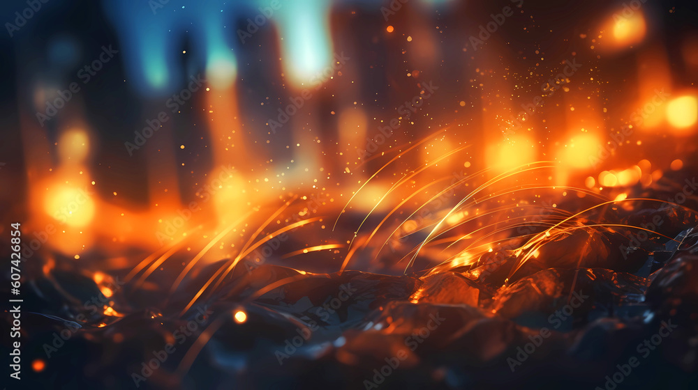 Beautiful background image in bright blurry colors with flying sparks. Beautiful background image in bright blurry colors with flying sparks.
