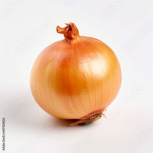 A fresh onion isolated on white background. Fresh raw organic vegetable. Generative AI.