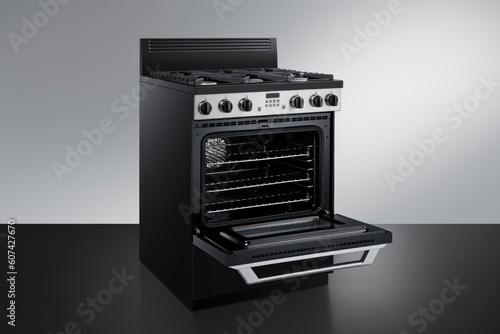 oven and range with built-in view window, for easy monitoring and cleaning, created with generative ai