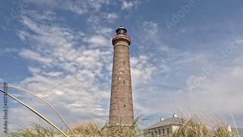 A time lapse recording of Skagen lighthouse in northern Denmark.  Skagen is a port town on the Jutland peninsula and the lighthouse is also known as Skagen Grey Lighthouse.