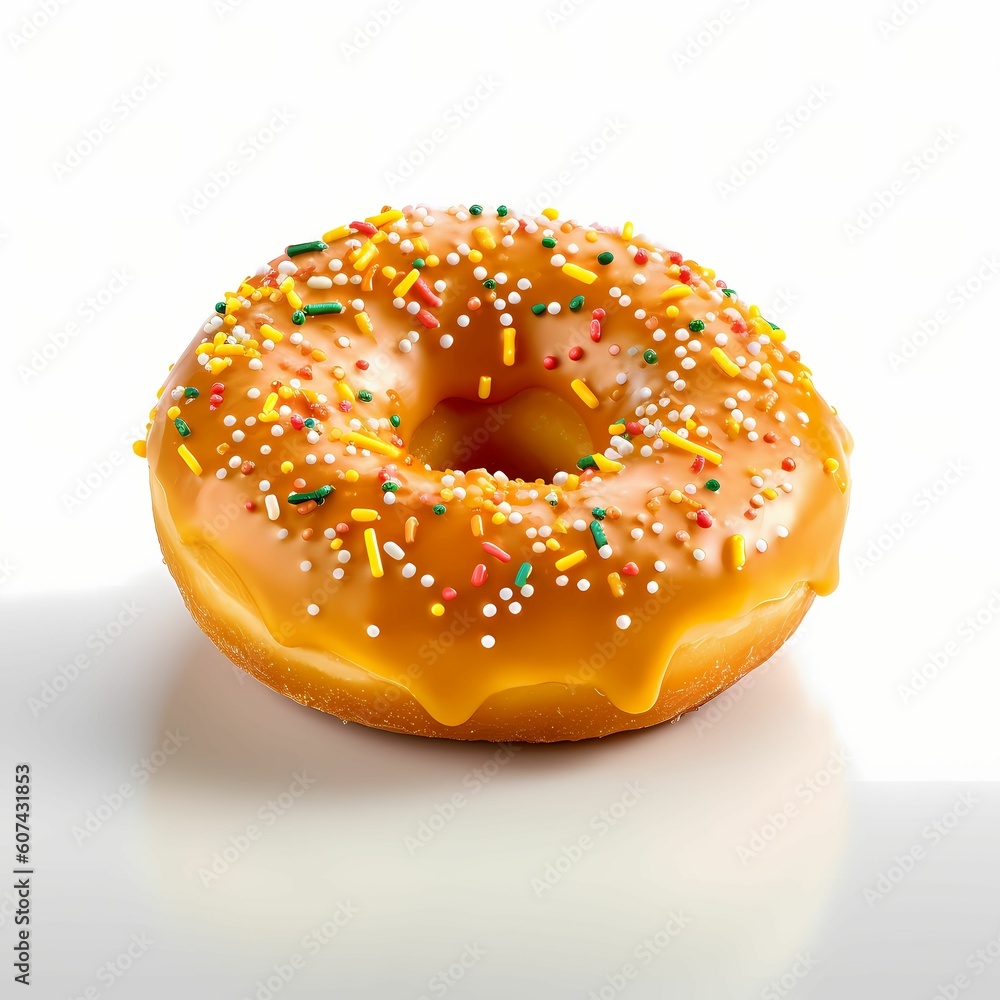 Glazed doughnut isolated on white top view Glazed doughnut isolated on white top view