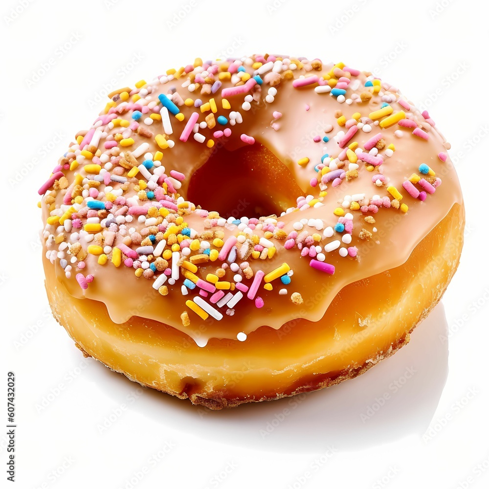 Glazed doughnut isolated on white top view Glazed doughnut isolated on white top view