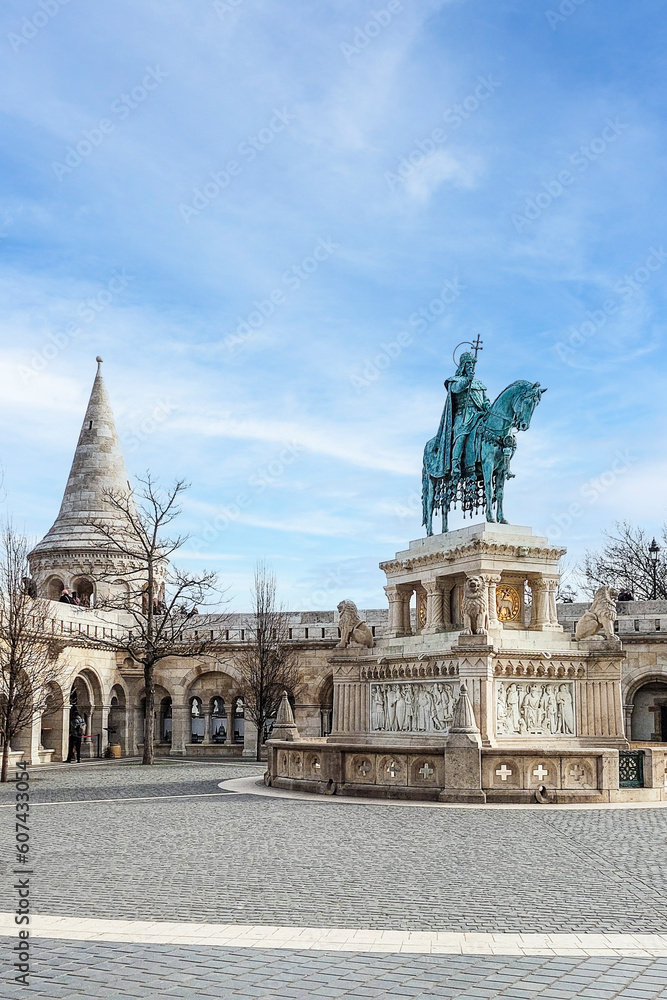 View of Fisherman's Bastion at the heart of Buda's Castle District.