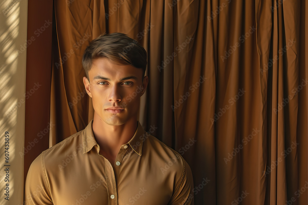 portrait of handsome young man, ai generated