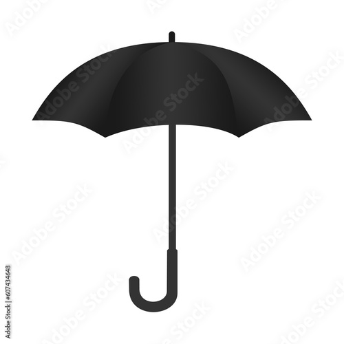 black umbrella isolated on white