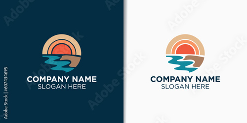 summer vintage logo design vector, holiday retro design, travel logo identity