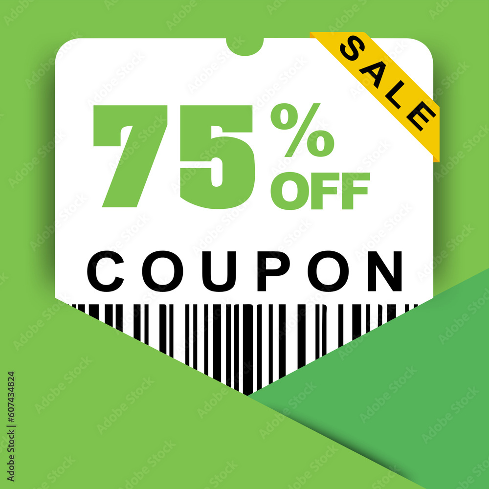 Coupon vector, sale flat design banner, with letter template design, with green colors, with various discounts Coupon vector, sale flat design banner, with letter template design, with green colors, with various discounts