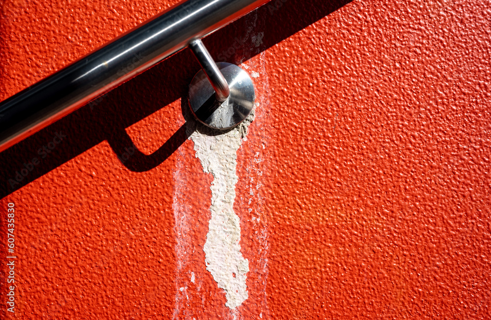 efflorescence, stain on the concrete wall white sediment formed on