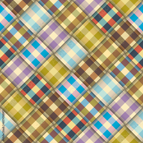 Wallpaper Mural Abstract background seamless pattern.. Diagonal plaid pattern. Vector image. Patchwork ribbons 3d pattern. Torontodigital.ca
