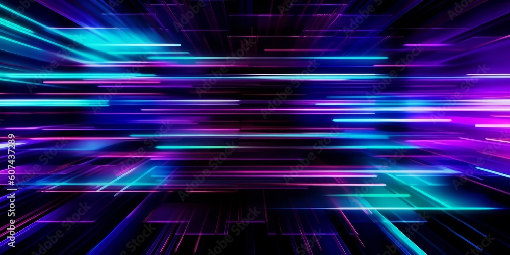 Whirling dance of kinetic violet lights and lines, generative AI Whirling dance of kinetic violet lights and lines, generative AI