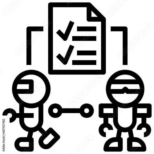 robotics analysis line icon,linear,outline,graphic,illustration