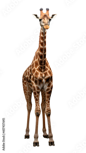 Giraffe isolated on the transparent background PNG. AI generative.