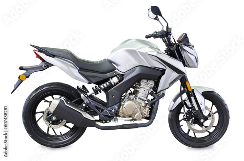Modern road motorcycle isolated white