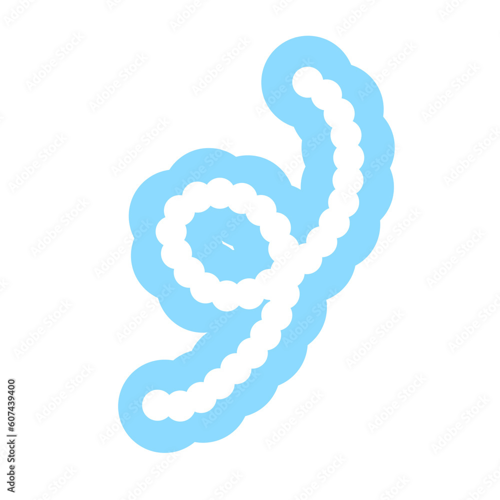 Fototapeta premium Hand-drawn Cute blue line, shape, strokes, curve, Decoration and elements design in doodle style