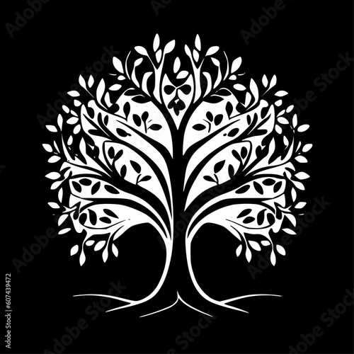 Tree of Life - Minimalist and Flat Logo - Vector illustration