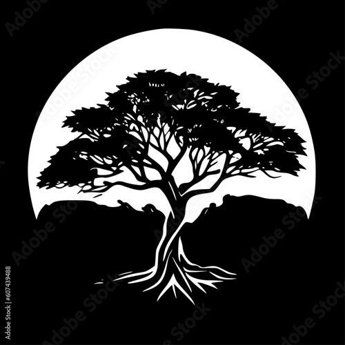 Tree of Life | Black and White Vector illustration
