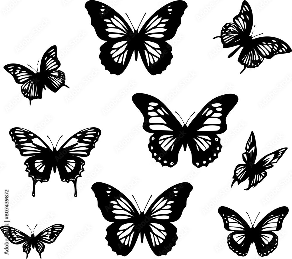 Butterflies - Minimalist and Flat Logo - Vector illustration Butterflies - Minimalist and Flat Logo - Vector illustration
