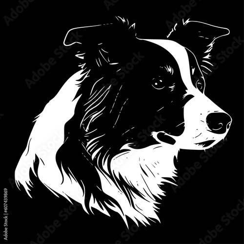 Wallpaper Mural Border Collie - Black and White Isolated Icon - Vector illustration Torontodigital.ca