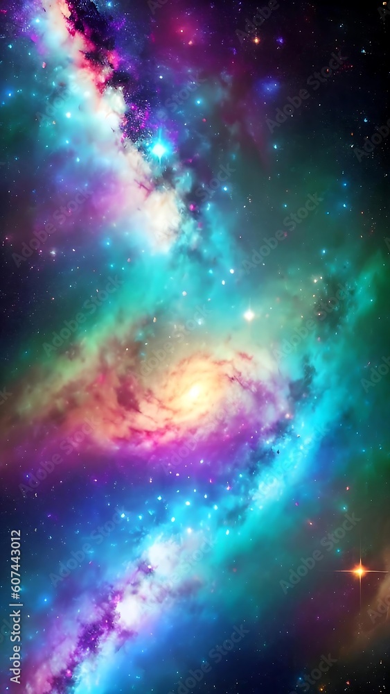 Obraz premium Beautiful galaxy AI generated Illustration