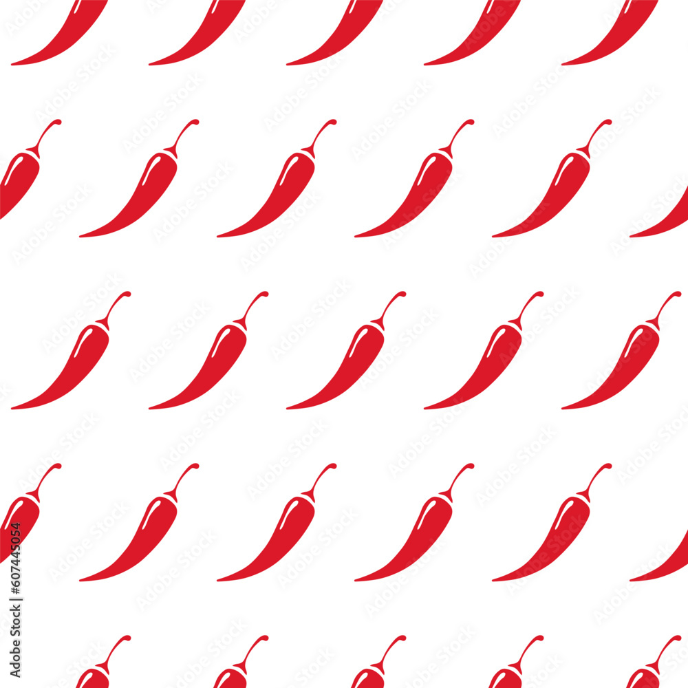 Chilli pepper pattern on white background. Pepper sauce with fire flame ...