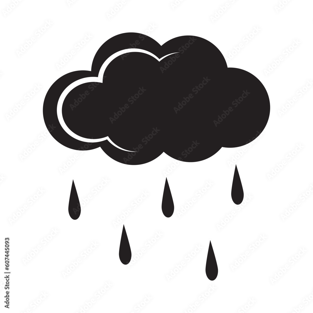 Vector illustration of the cloud with rain icon. autumn Creative sign Symbol, logo, vector graphics. Vector illustration of the cloud with rain icon. autumn Creative sign Symbol, logo, vector graphics.