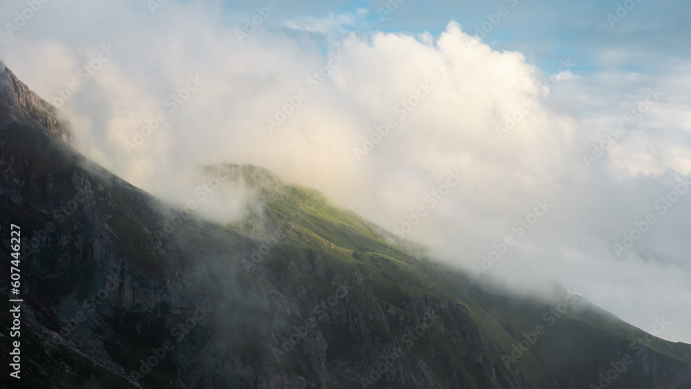 clouds over the mountains