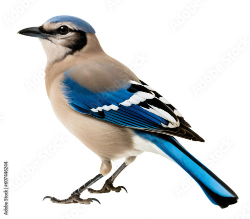 Jay bird isolated on the transparent background PNG. AI generative