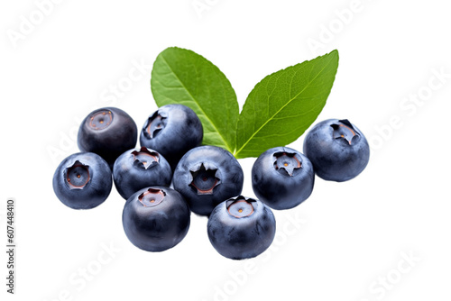 Blueberries on a transparent background. AI